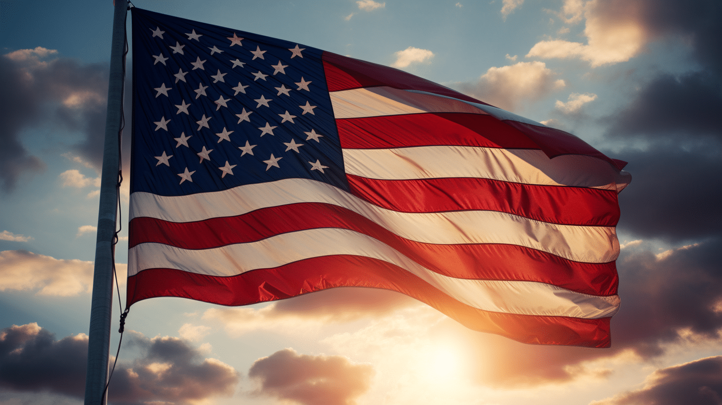 American flag waving in the wind